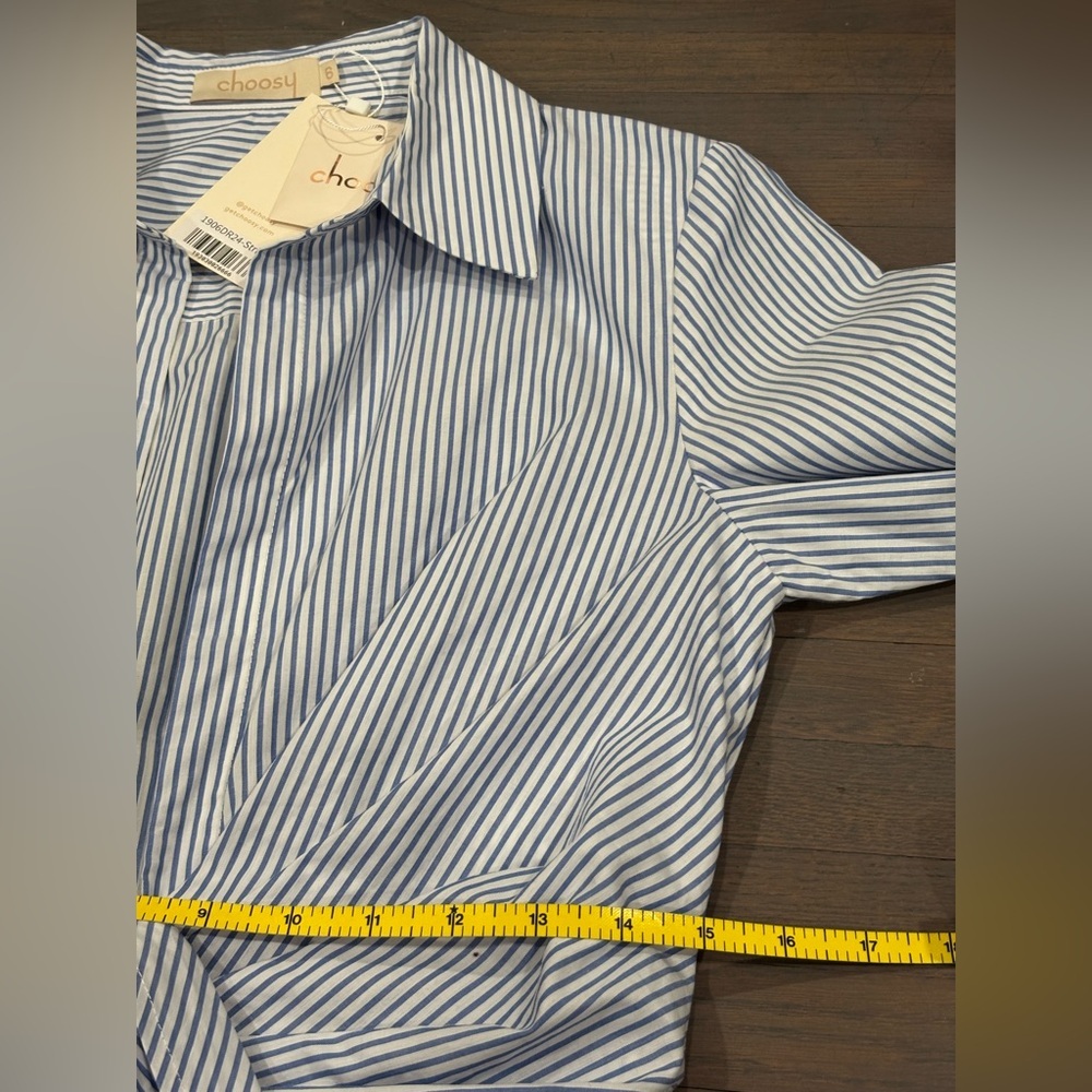 251. NWT Choosy Crosby St Tie- Front Shirt Dress - Picture 10 of 11